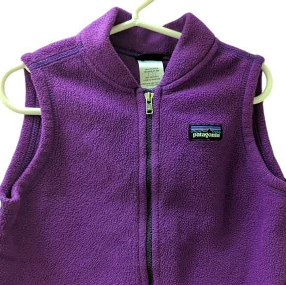 Patagonia  Baby Purple Vest Size 18 Months Full Zip Fleece - Picture 8 of 8